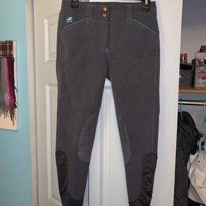 Piper Knee Patch Breeches Grey/Tq 28